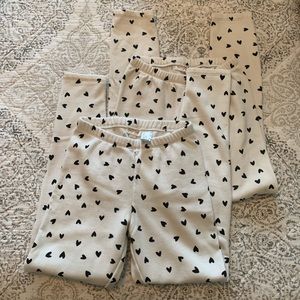 Two Cat & Jack black and white heart pants